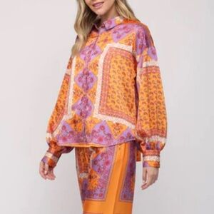 Vibrant Orange and Purple Womens top